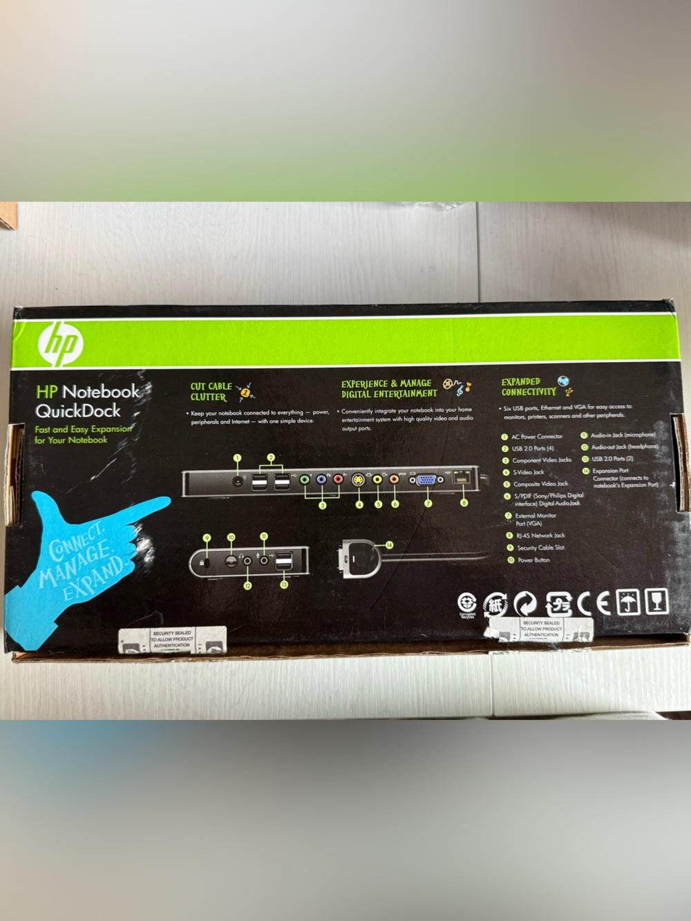 HP Green Black Blue Laptop QuickDock Box - Picture 2 of 7